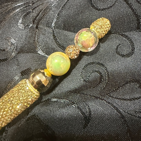 Elegant Gold Beaded Pen - Picture 2 of 4